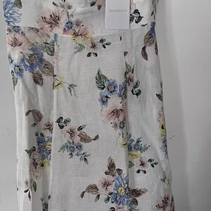 Zimmermann Guipure lace-trimmed floral-print linen midi-dress